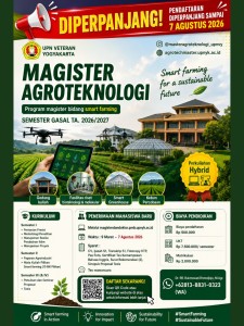  Pendaftaran Magister Agroteknologi UPN "Veteran" Yogyakarta Diperpanjang hingga 7 Agustus 2026